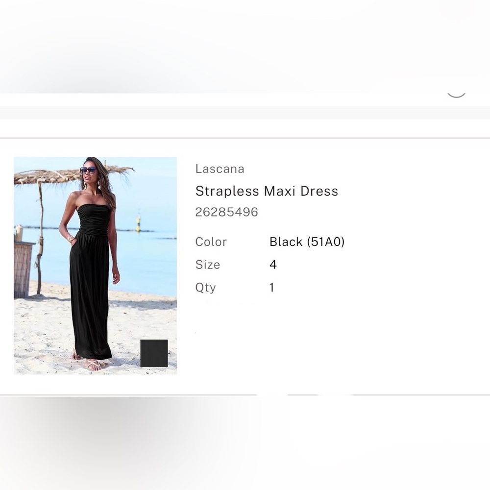 Black Strapless Maxi Dress